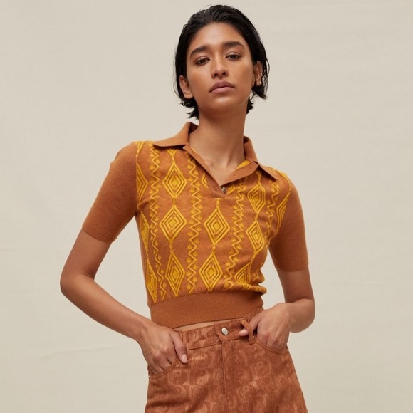 Urban Outfitters Bryce Jacquard Polo Knit Sweater - Picture 8 of 14